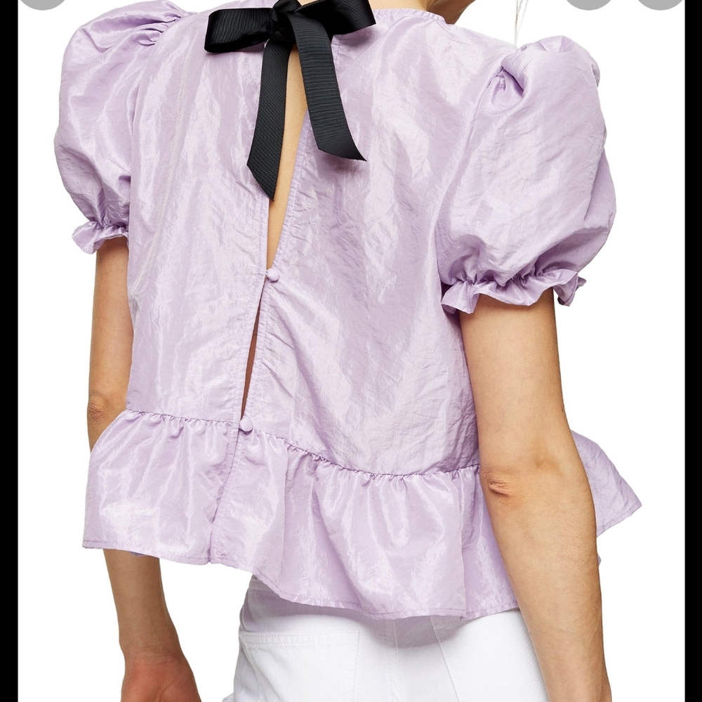 Puffed sleeve top - Topshop